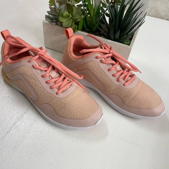 Vionic Pink Athletic Shoes Sleek Suede Design - Picture 1 of 5